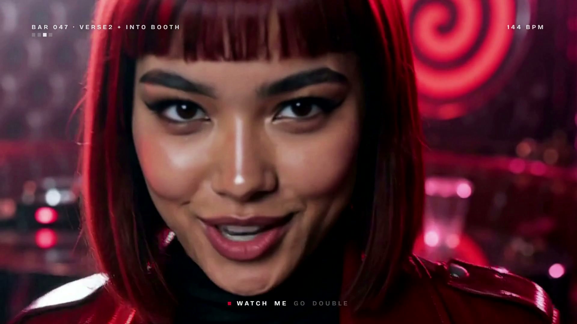 Cherry looking directly into the camera
