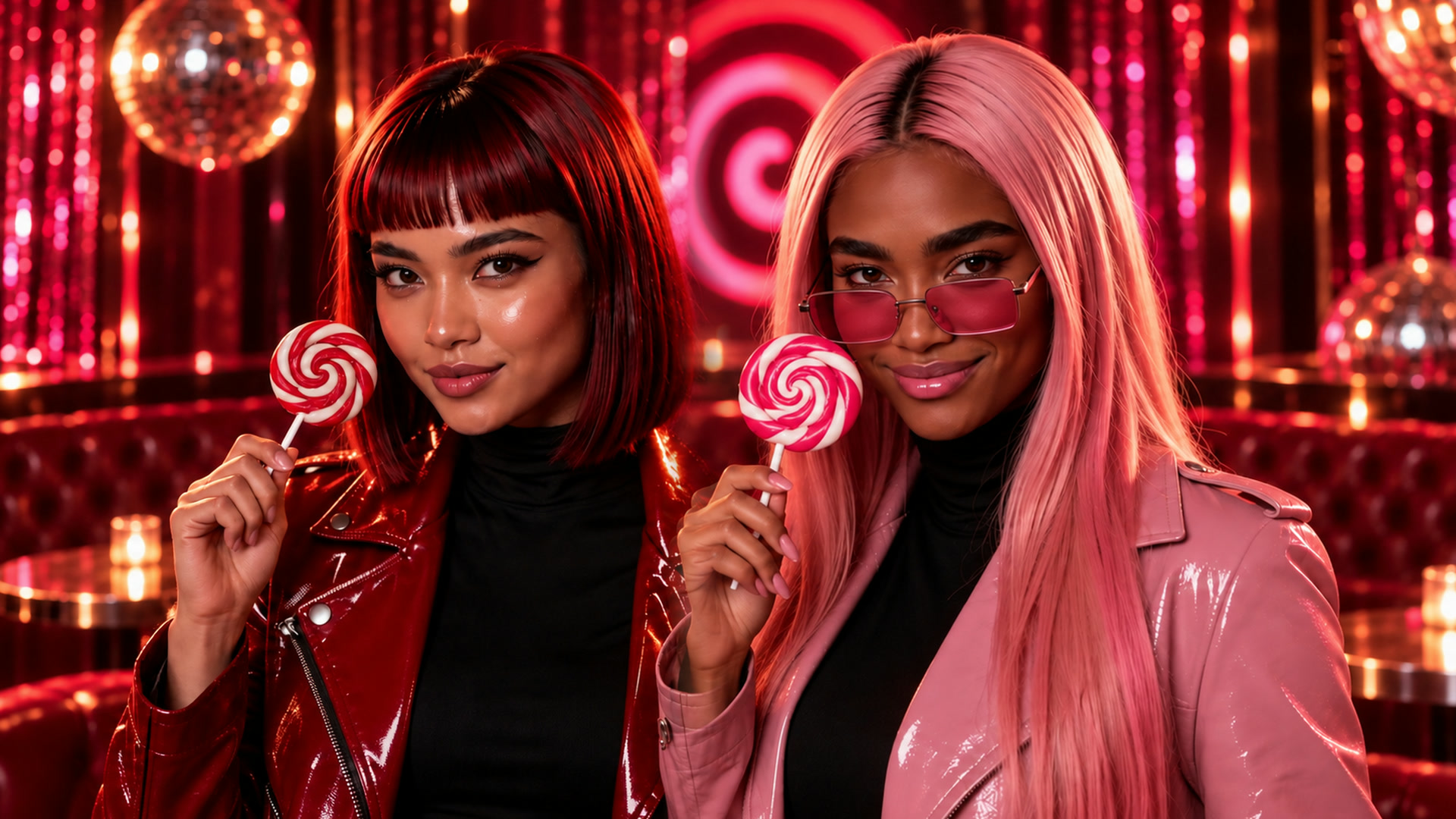 Cherry and Bubblegum together in their equal-scale clean ending portrait for Lolli Loco